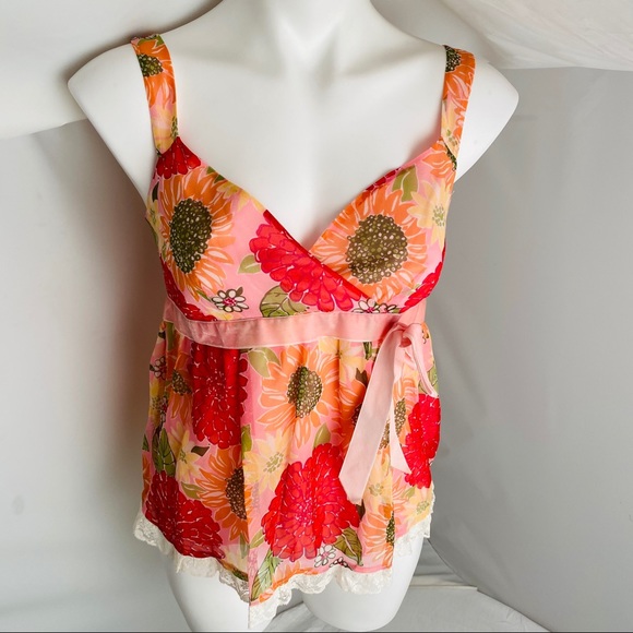 Lilly Pulitzer multicolor floral empire waist silk sleeveless top - Picture 1 of 10